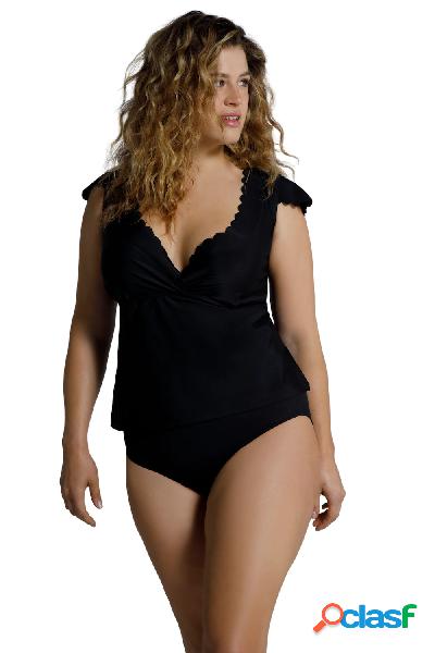 Maglia con protezione solare, UPF 50+, scollo a V, orli a