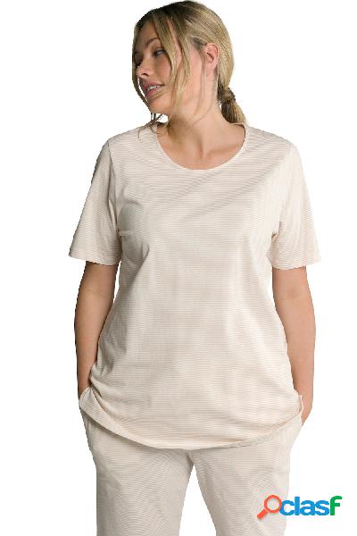 Maglia del pigiama in cotone biologico a righe con scollo a