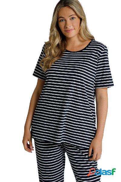 Maglia del pigiama in cotone biologico a righe con scollo a