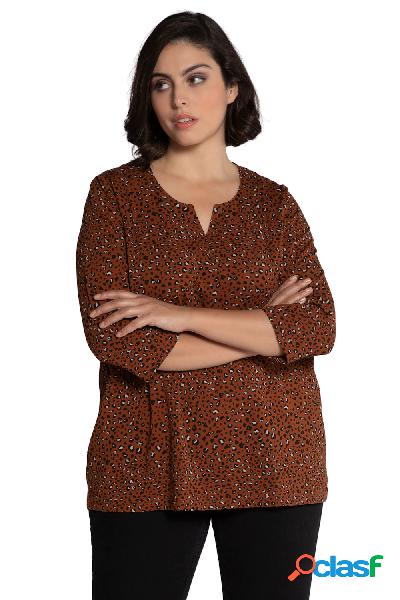 Maglia svasato con scollo a tunica e maniche a 3/4, Donna,