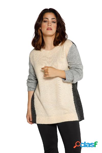 Maglione in stile color blocking con colletto alto e maniche