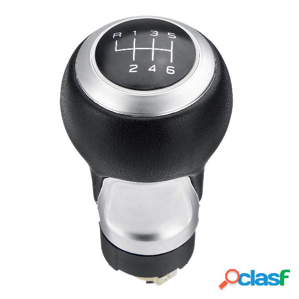 Manopola pomello cambio cromato nero in pelle PU con 6