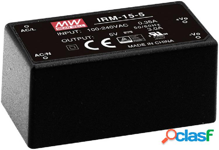 Mean Well IRM-15-5 Alimentatore da circuito stampato AC / DC