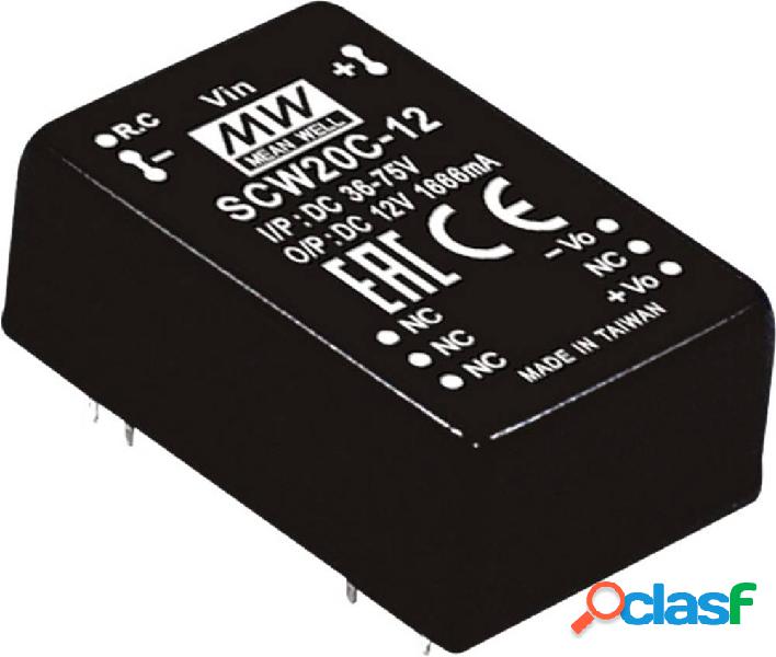 Mean Well SCW20A-05 Modulo convertitore DC / DC 4000 mA 20 W