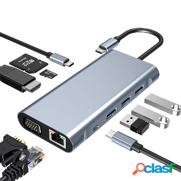 Mechzone 10 IN 1 Tipo-C Docking Station USB-C Hub Adattatore