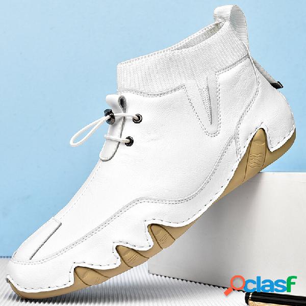 Menico Men Vera Pelle Soft Fondo antiscivolo Lacci elastici