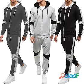 Mens 2 Piece Full Zip Tracksuit Sweatsuit Casual Athleisure