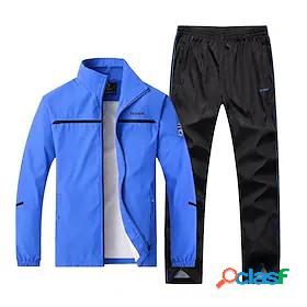 Mens 2 Piece Full Zip Tracksuit Sweatsuit Street Casual 2pcs