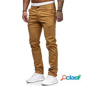 Mens Basic Casual Classic Zipper Vintage Dress Pants Pants