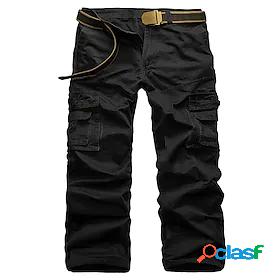 Mens Basic Classic Multiple Pockets Tactical Cargo Trousers