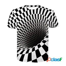 Mens Daily T shirt Visual Deception Short Sleeve Print Tops