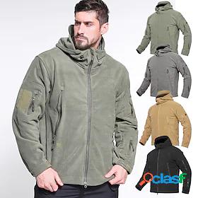 Mens Fleece Hoodie Jacket Hiking Jacket Military Tactical