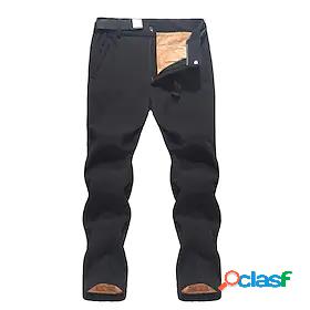 Mens Fleece Lined Pants Hiking Pants Trousers Softshell