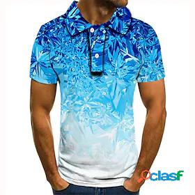 Mens Golf Shirt Tennis Shirt Graphic Prints Snowflake 3D