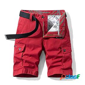 Mens Hiking Shorts Hiking Cargo Shorts Military Solid Color