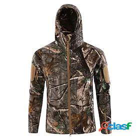 Mens Hooded Camouflage Hunting Jacket Hunting Fleece Jacket