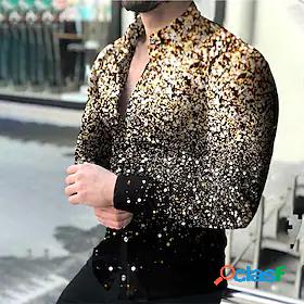 Mens Shirt 3D Constellation 3D Print Turndown Street Casual