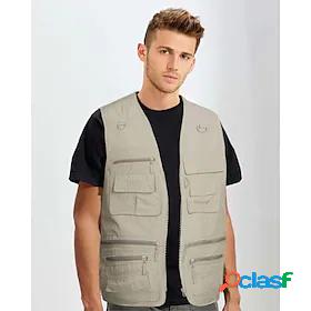 Mens Sleeveless Fishing Vest Hiking Vest Jacket Top Outdoor