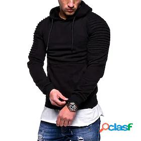 Mens Solid Colored Solid Color Hoodie Pullover Sweatshirt
