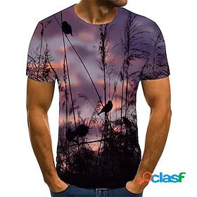 Mens T shirt Shirt Animal 3D Print Round Neck Casual Daily