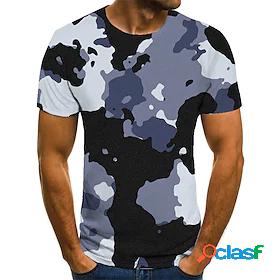 Mens T shirt Shirt Geometric Abstract 3D Print Round Neck