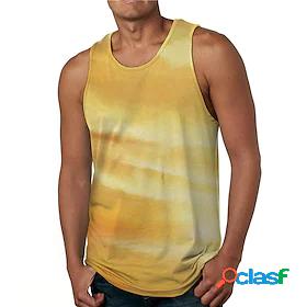 Mens Tank Top Undershirt Shirt Gradient Graphic Prints 3D