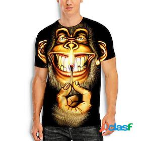 Mens Tee T shirt Graphic Prints Monkey Animal 3D Print Crew