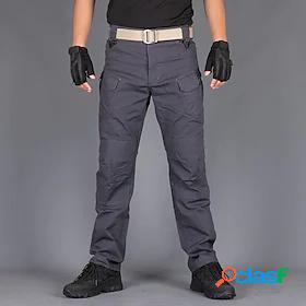 Mens Trousers Cargo Zipper Pocket Tactical Cargo Full Length