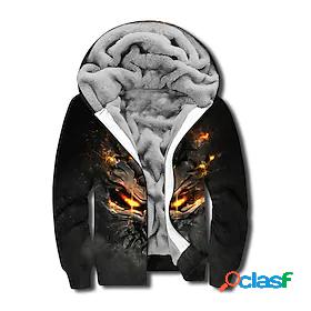 Mens Unisex Graphic Prints Skull Full Zip Hoodie Jacket