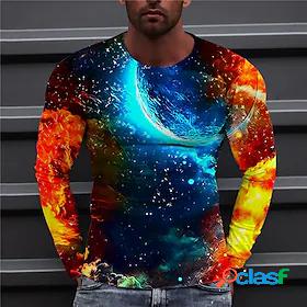 Mens Unisex T shirt Graphic Prints Flame 3D Print Crew Neck