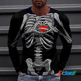 Mens Unisex T shirt Graphic Prints Skeleton 3D Print Crew
