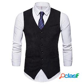 Mens Vest Gilet Fall Spring Street Business Daily Regular