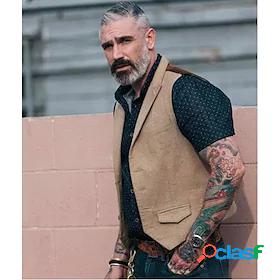 Mens Vest Gilet Fall Winter Party Daily Regular Coat