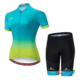 Miloto Womens Short Sleeve Cycling Jersey with Shorts Bule /