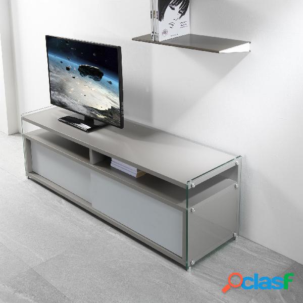 Mobile Porta TV aperto in legno 140x39x48h cm colore Grigio