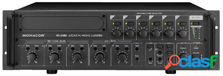 Monacor PA-6480 Amplificatore PA 480 W 6 zone