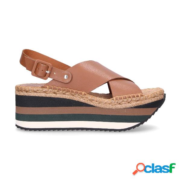 PALOMA BARCELÓ SANDALI DONNA KYOTOCAMEL PELLE MARRONE