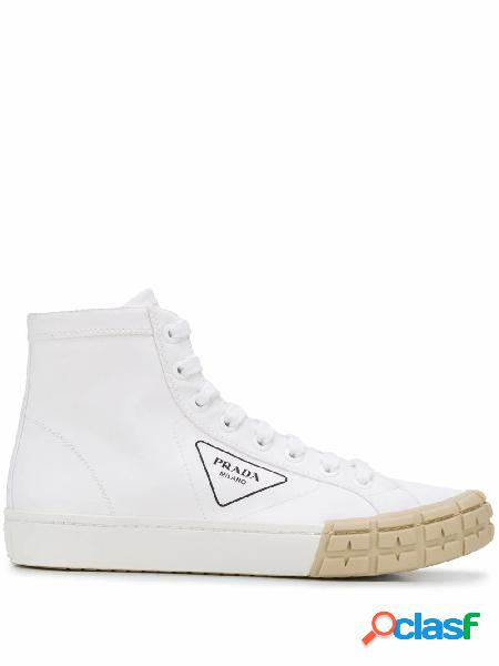 PRADA HI TOP SNEAKERS UOMO 2TG158GUDF074A COTONE BIANCO