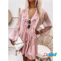 Per donna Abiti in chiffon Abito al ginocchio Rosa Grigio