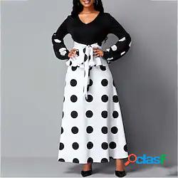 Per donna Abito linea A Vestito maxi Bianco Manica lunga A