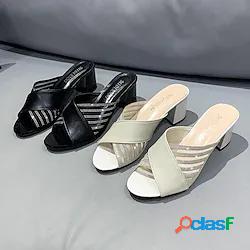 Per donna Ciabatte Taglie forti Sabot con tacco Brillantini
