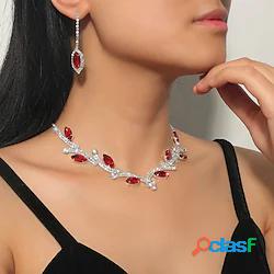 Per donna Orecchini a cerchio Collana Lampadari Floreale