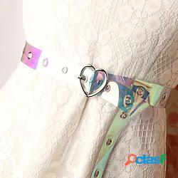 Per donna Unisex Cintura trasparente Plastica Fibbia ad