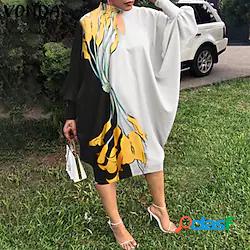 Per donna Vestito a trapezio Abito al ginocchio Grigio