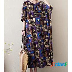 Per donna Vestito a trapezio Vestito maxi Verde Blu scuro