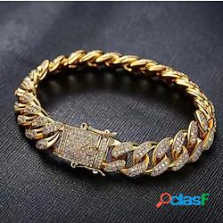 Per uomo Bianco Bracciale Collegamento cubano Trama Di moda