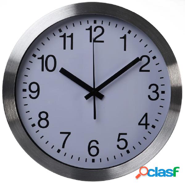 Perel Orologio da Parete 30 cm Bianco e Argento
