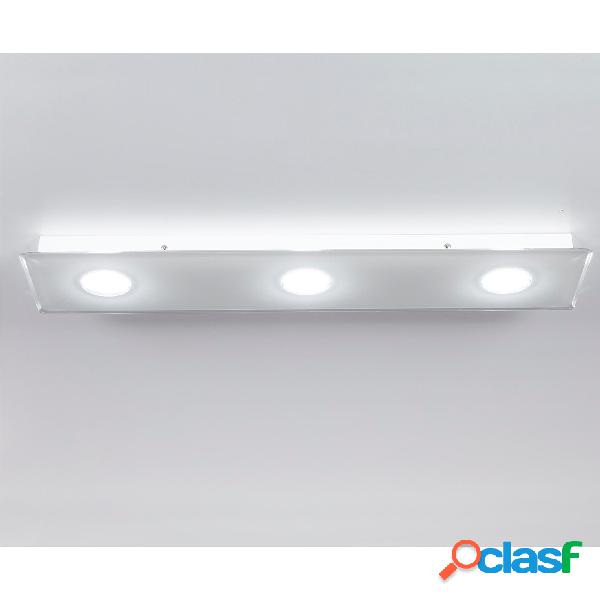 Plafoniera da soffitto Quadrata 3 Luci 92x22xh6,5 cm
