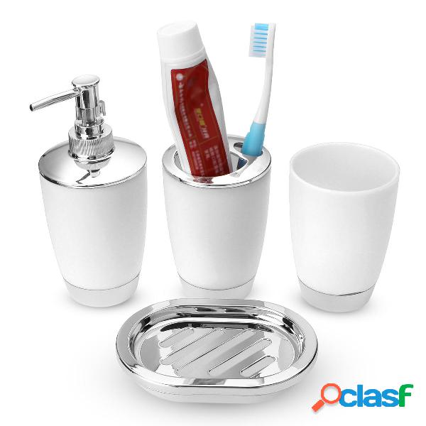 Portaspazzolino per tazza da bagno in plastica da 4 pezzi