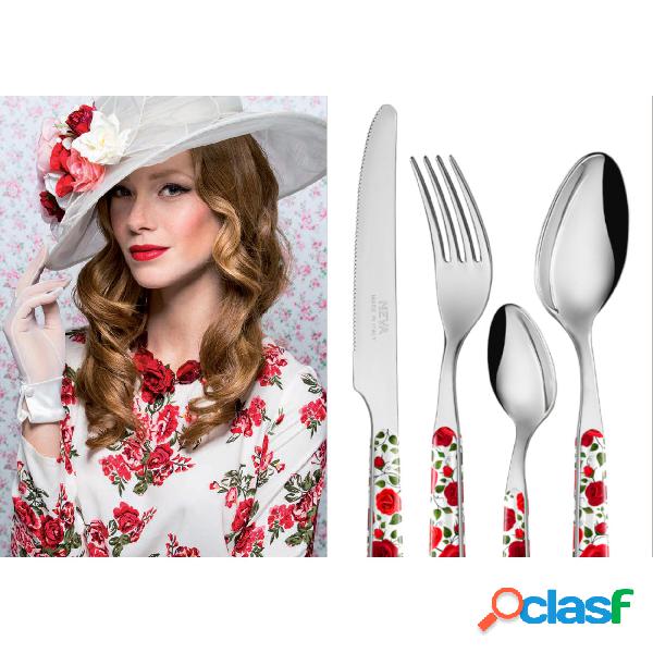 Posate colorate set 24 pezzi 6 posti tavola Bistrot Stile